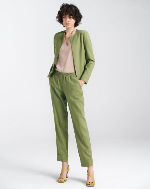 Groene blazer van linnenmix Floriane