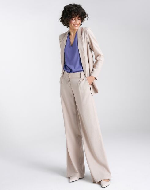 Blazer en Lin mélangé Sofia beige