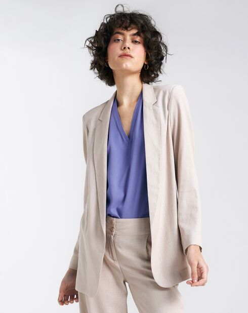 Blazer en Lin mélangé Sofia beige