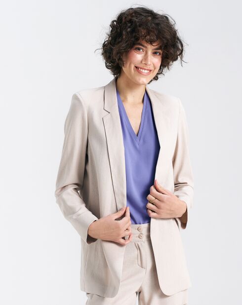 Beiger Blazer Sofia aus Leinenmischung