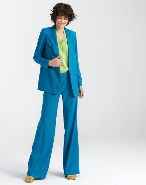 Blauer Blazer Sofia aus Leinenmischung