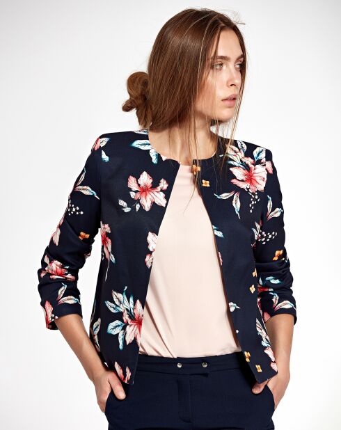 Blazer Beth imprimé fleuri bleu marine
