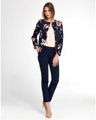 Blazer Beth imprimé fleuri bleu marine