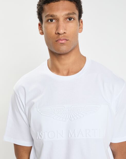T-Shirt Regular Fit Aston Martin Racing embossé blanc