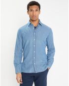 Chemise Slim Fit à imprimé géométrique bleue