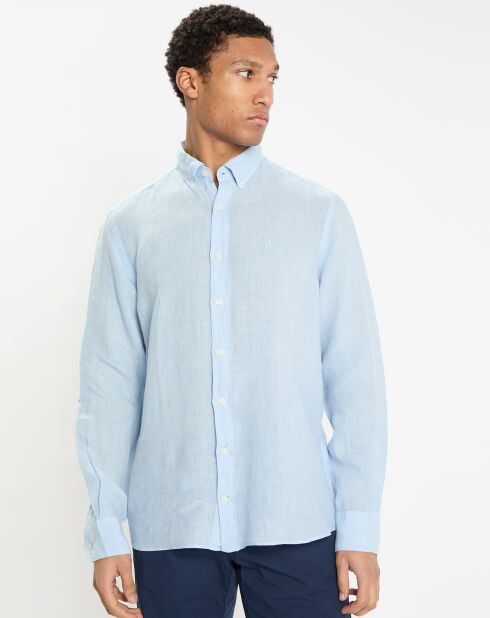 Chemise 100% Lin Slim Fit bleu ciel