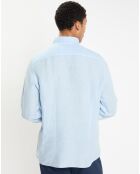 Chemise 100% Lin Slim Fit bleu ciel