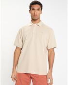 Polo Slim Fit uni piqué beige clair