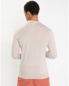 Pull polo en Laine & Soie beige