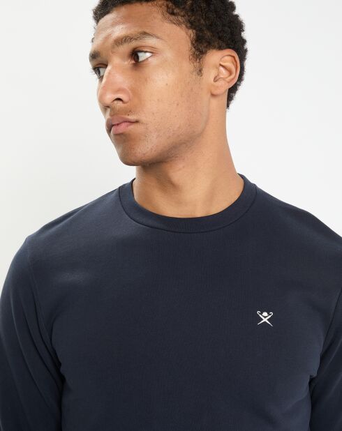 Sweat col rond bleu foncé