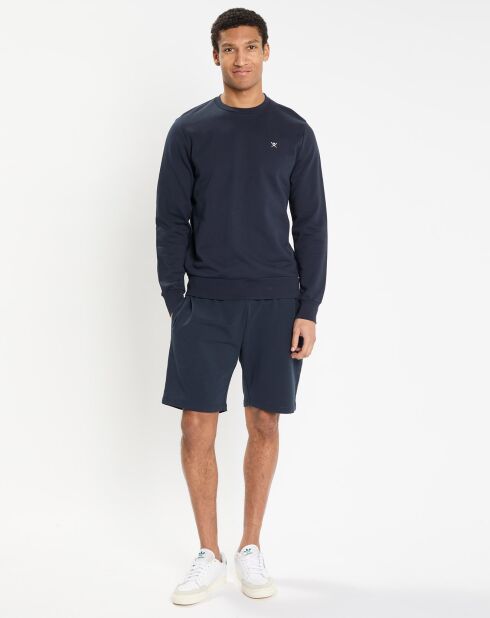 Sweat col rond bleu foncé