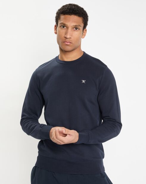 Sweat col rond bleu foncé