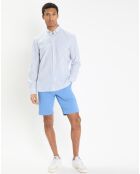 Chemise en Coton & Lin Slim Fit à rayures bleu/blanc