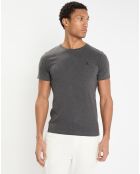 T-Shirt Regular Fit uni logo poitrine gris