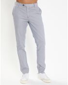 Pantalon en Coton & Lin chino Regular Fit Milleraie bleu/blanc