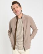 Gilet col montant zippé beige