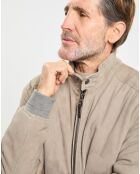 Blouson en Velours de Cuir beige