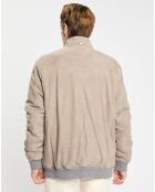 Blouson en Velours de Cuir beige