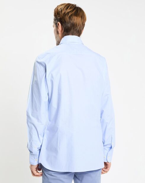 Chemise Slim Fit Pop à micro vichy bleu ciel