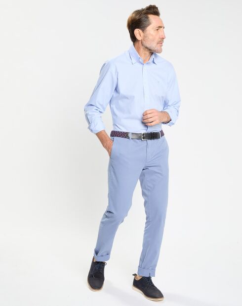 Chemise Slim Fit Pop à micro vichy bleu ciel