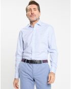 Chemise Slim Fit à vichy tricolore bleu ciel