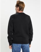 Pull col rond uni noir