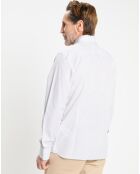 Chemise Slim Fit à micro imprimé géométrique blanche