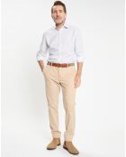 Chemise Slim Fit à micro imprimé géométrique blanche