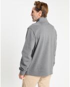 Sweat col montant 1/2 zip gris foncé