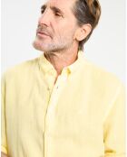 Chemise 100% Lin Slim Fit jaune chiné