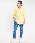 Chemise 100% Lin Slim Fit jaune chiné