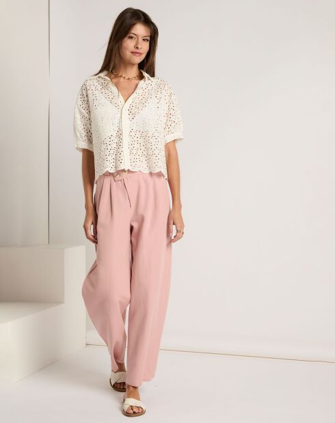 Pantalon en Lin mélangé Elena rose