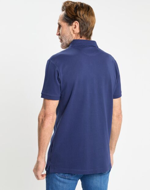 Polo Regular Fit uni piqué bleu