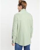 Chemise Slim Fit manches longues piquée unie verte