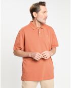 Polo manches courtes uni piqué orange moyen