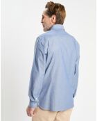 Chemise Slim Fit effet denim bleue