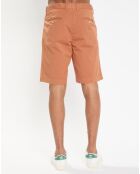 Bermuda en Twill Regular Fit uni orange