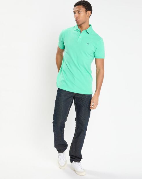 Polo Regular Fit uni piqué vert clair