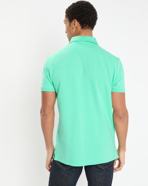Polo Regular Fit uni piqué vert clair