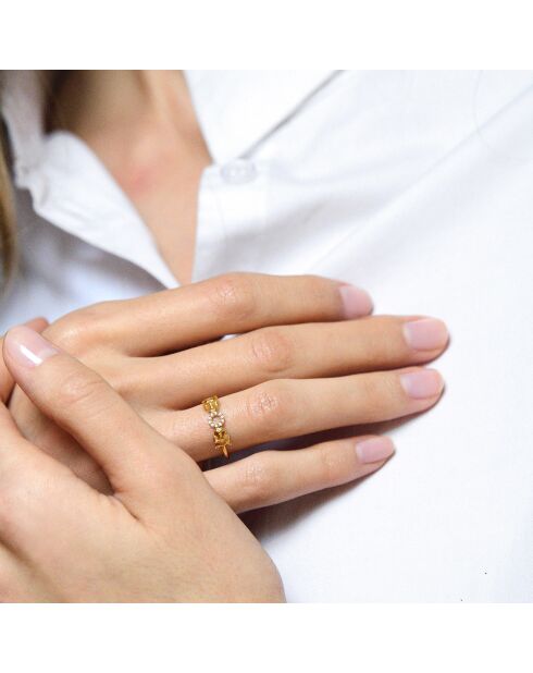 Fierce Zirkonium geelgouden ring