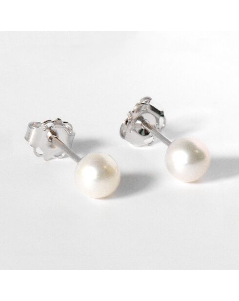 Boucles d'oreilles My Pearl or blanc