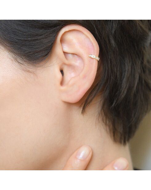 Bijou de Cartilage unitaire Shinning Zircones or jaune