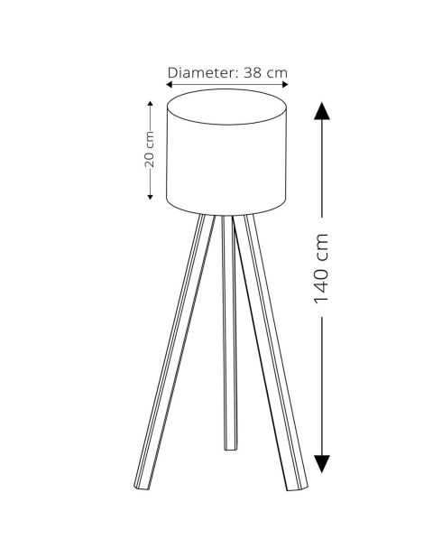 Lampadaire AYD crème - 38x140 cm