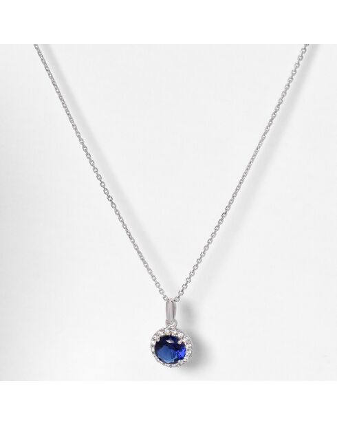 Pendentif Bleu merveilleux or blanc