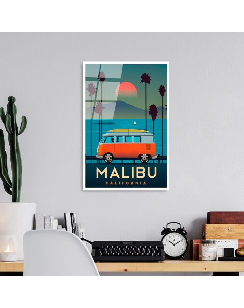 Tableau décoratif en verre trempé Malibu multicolore - 30x45 cm