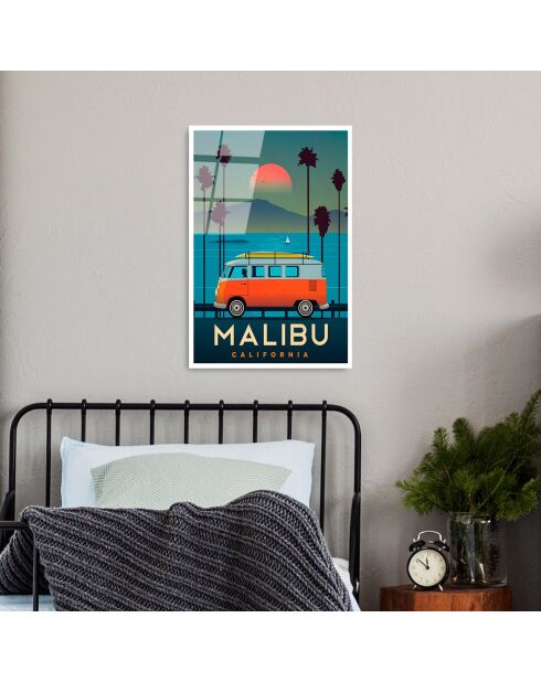 Tableau décoratif en verre trempé Malibu multicolore - 30x45 cm