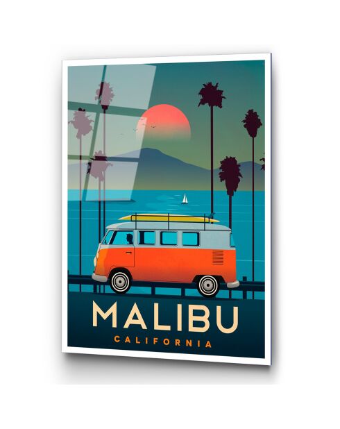Tableau décoratif en verre trempé Malibu multicolore - 30x45 cm