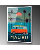 Tableau décoratif en verre trempé  Malibu multicolore - 30x45 cm