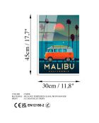 Tableau décoratif en verre trempé  Malibu multicolore - 30x45 cm