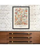 Pittura decorativa con cornice fiori multicolori - 35x45 cm